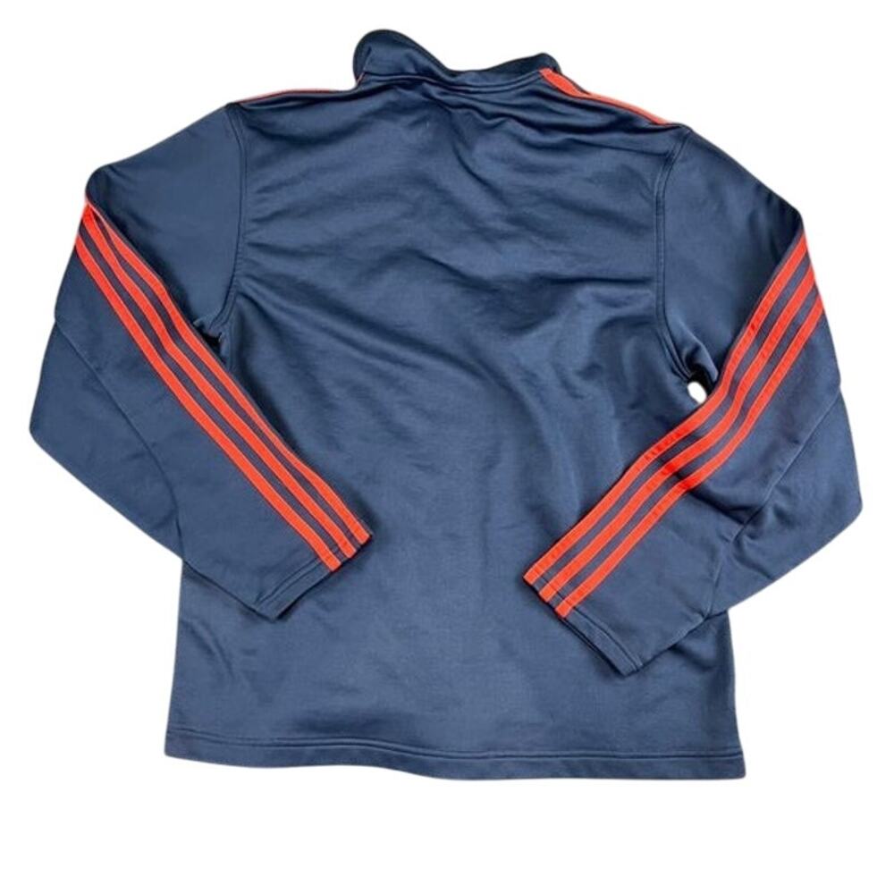 men's blue and red striped Adidas large pullover excellent condition - Picture 2 of 11